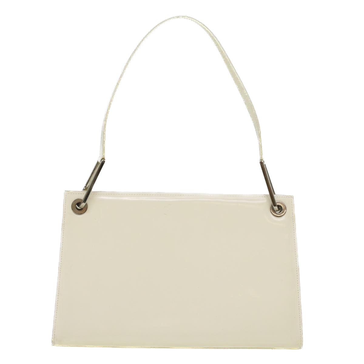 GUCCI Shoulder Bag Enamel White Auth 36383