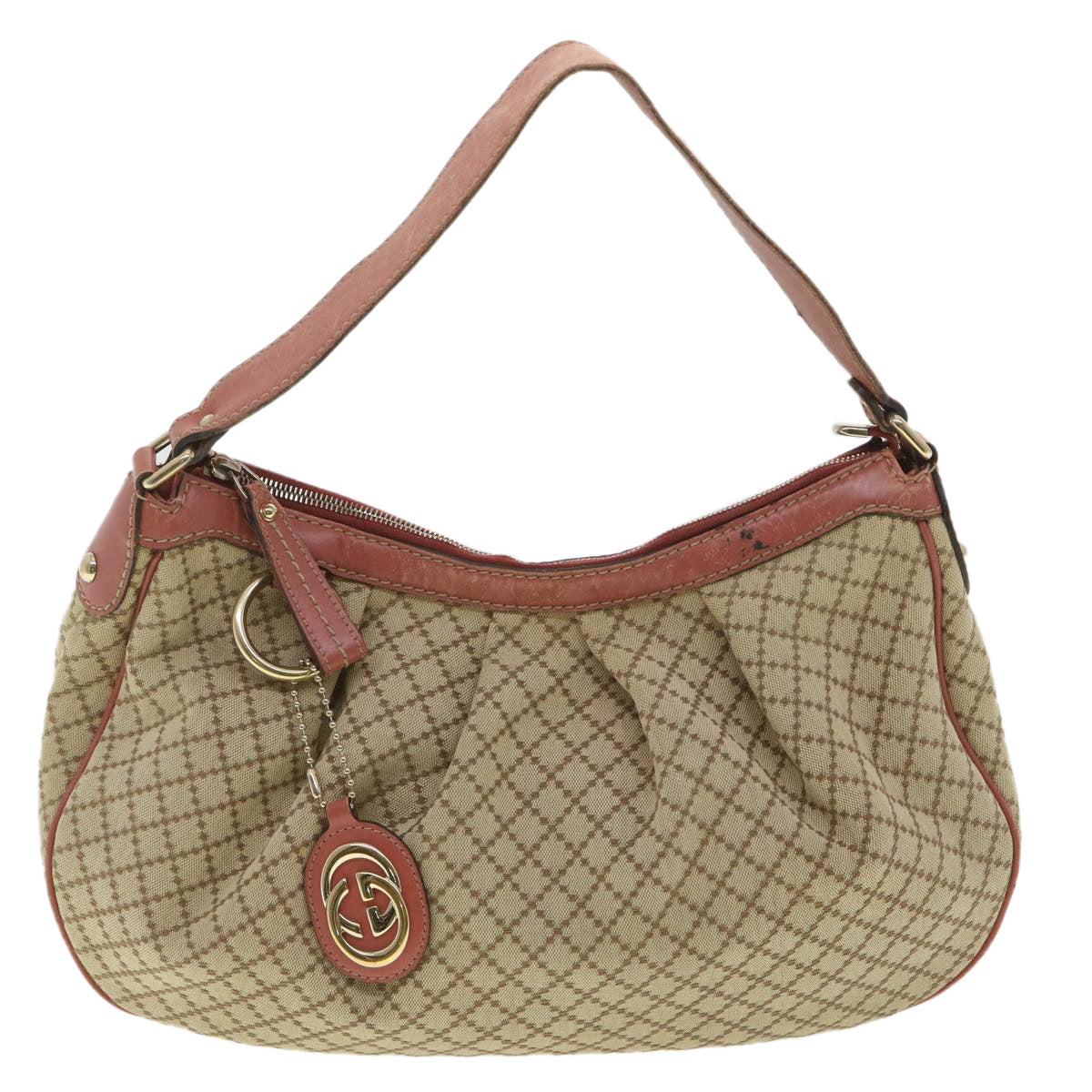 GUCCI Shoulder Bag Canvas Beige 232955 Auth 36404