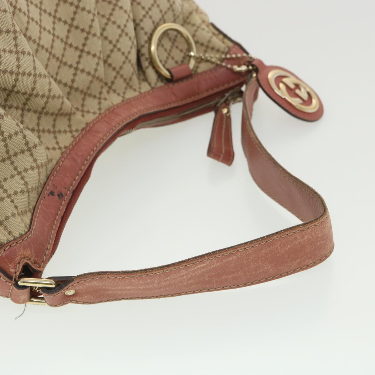 GUCCI Shoulder Bag Canvas Beige 232955 Auth 36404