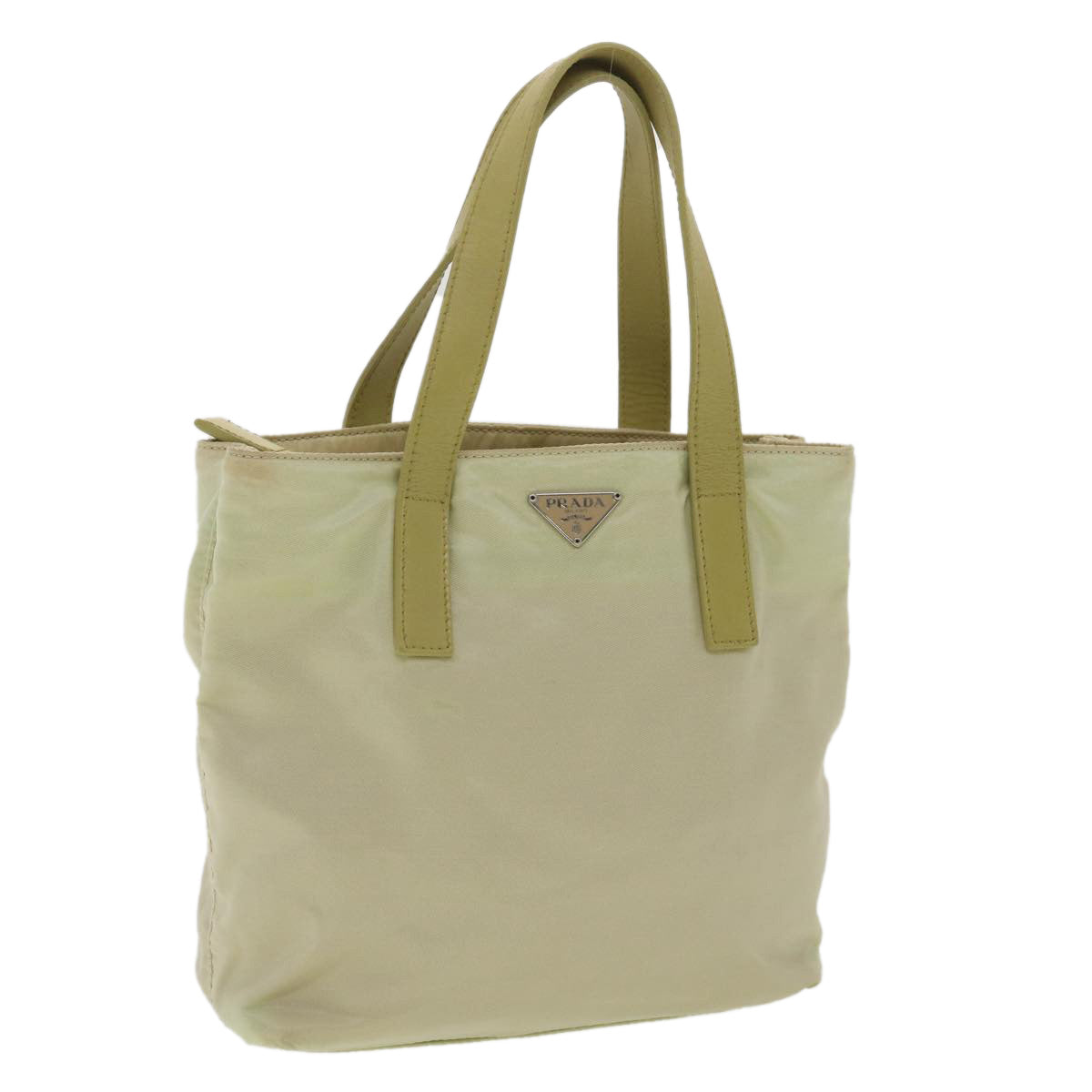 PRADA Hand Bag Nylon Khaki Auth 36416