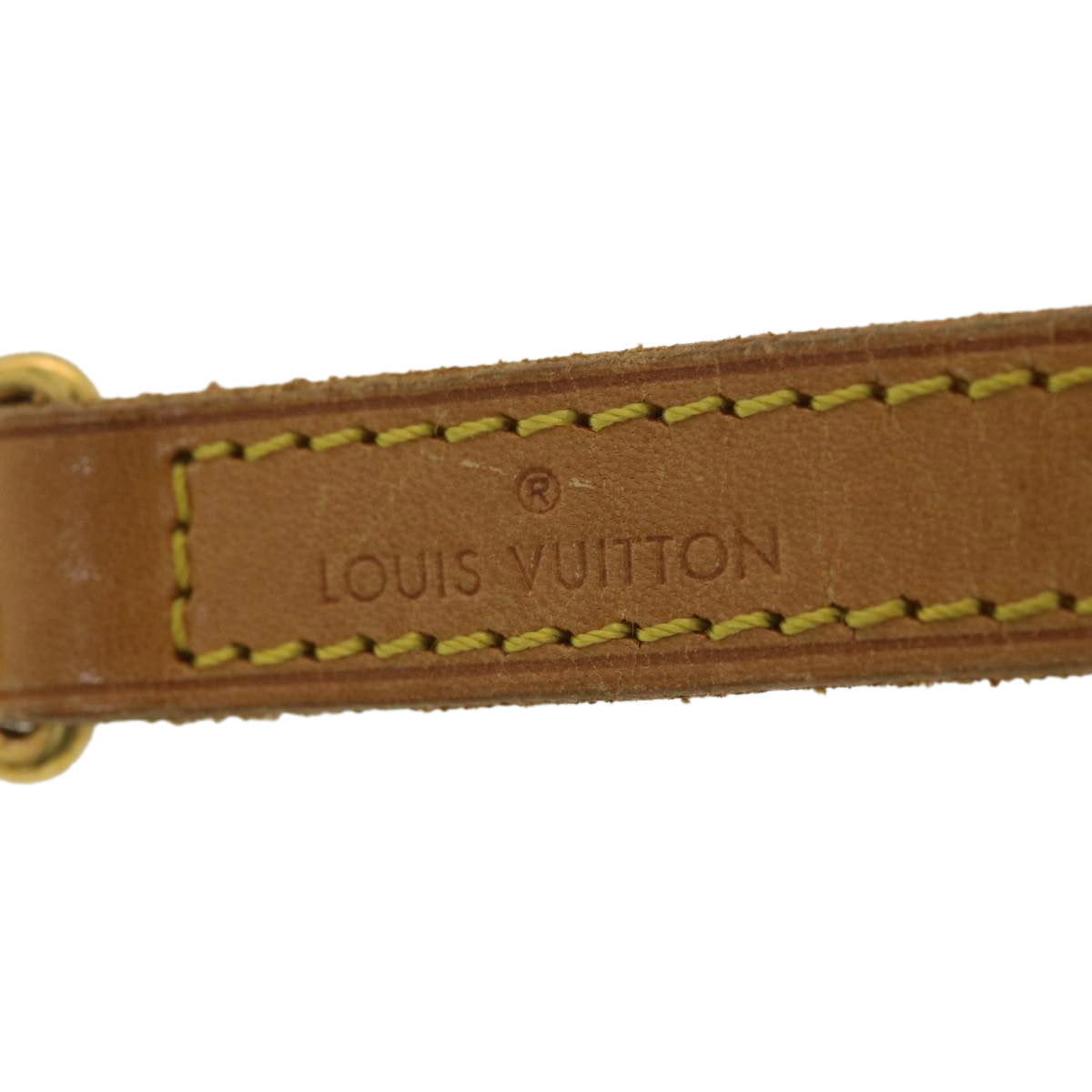 LOUIS VUITTON Shoulder Strap Leather 35.4"" Beige LV Auth 36478