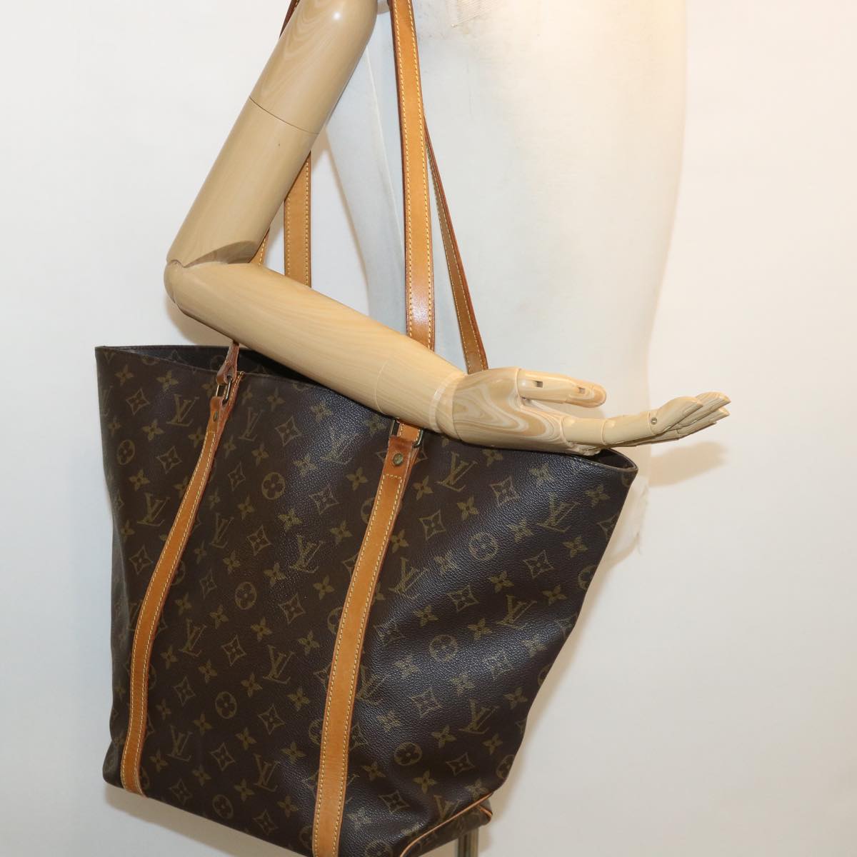 LOUIS VUITTON Monogram Sac Shopping Tote Bag M51108 LV Auth 36479