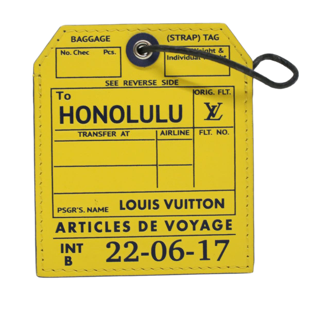 LOUIS VUITTON Monogram Eclipse Porte Adress Name Tag Honolulu M63062 Auth 36524
