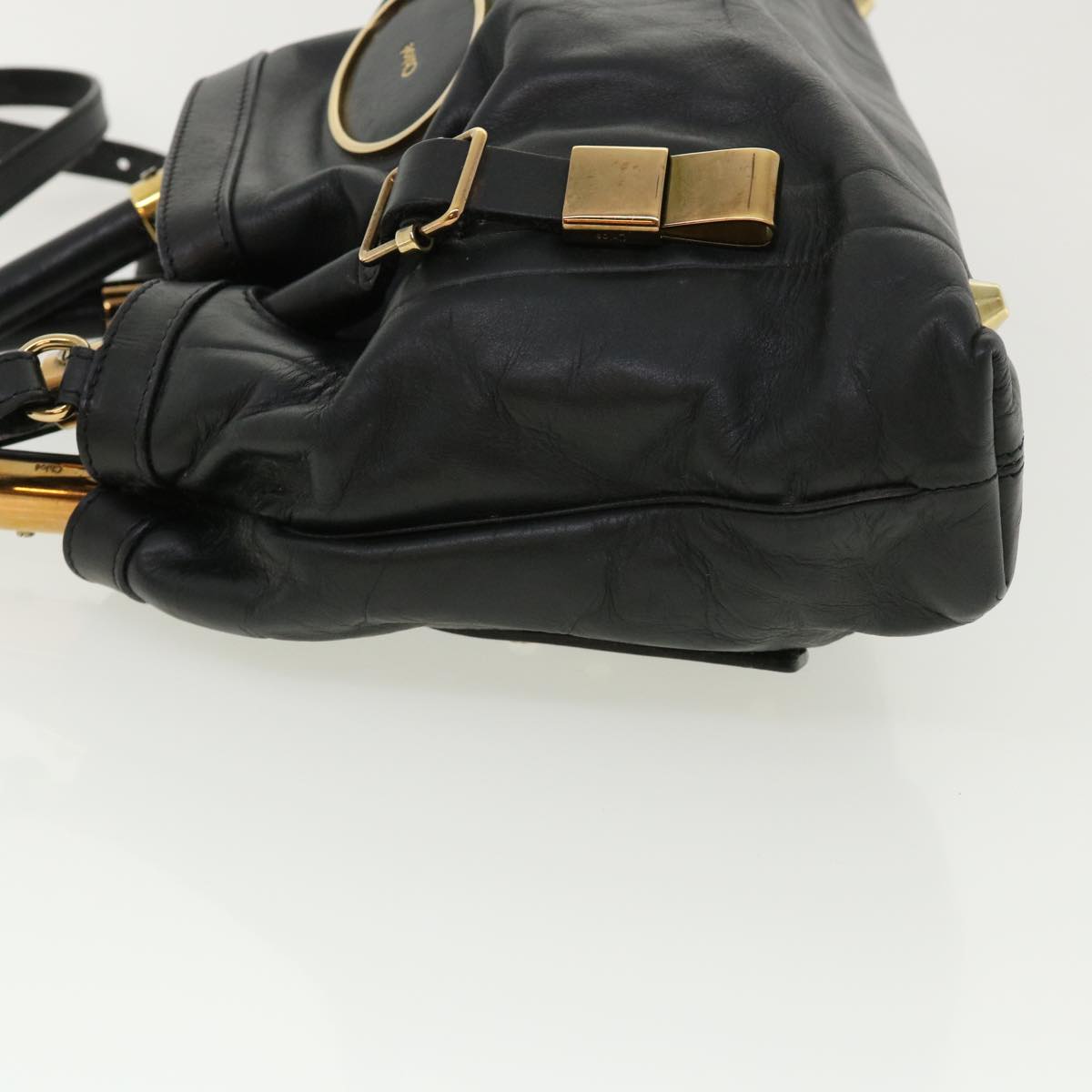 Chloe Hand Bag Leather 2way Black 03-10-51-5811 Auth 36553
