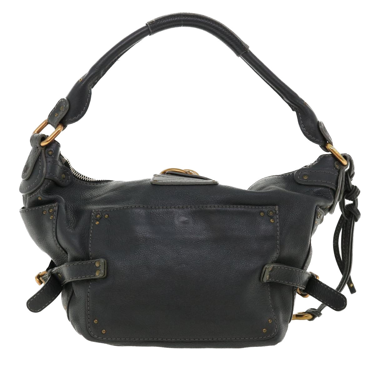 Chloe Paddington Hand Bag Leather Navy 01-06-53 Auth 36559 - 0