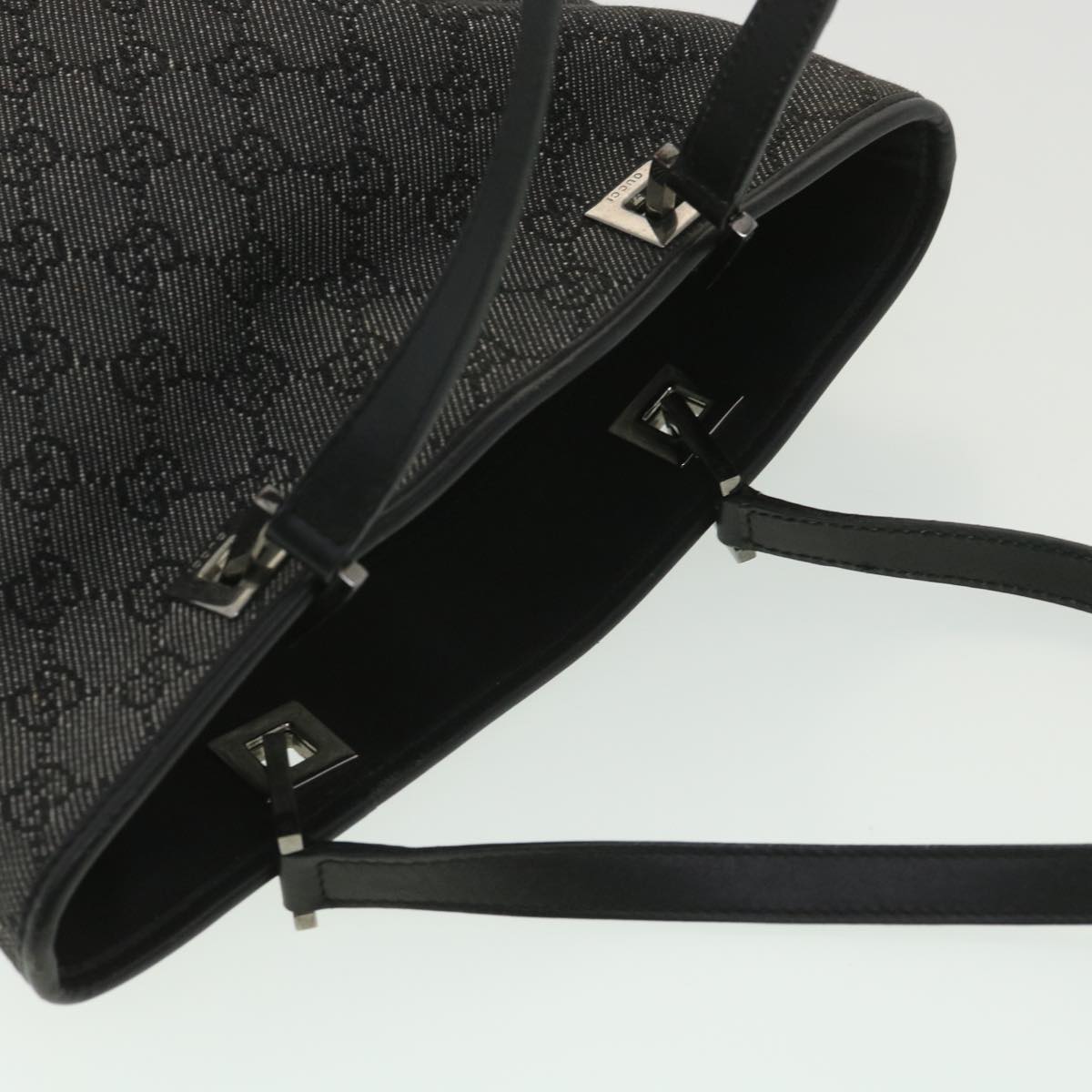 GUCCI GG Canvas Tote Bag Black 31244 Auth 36578