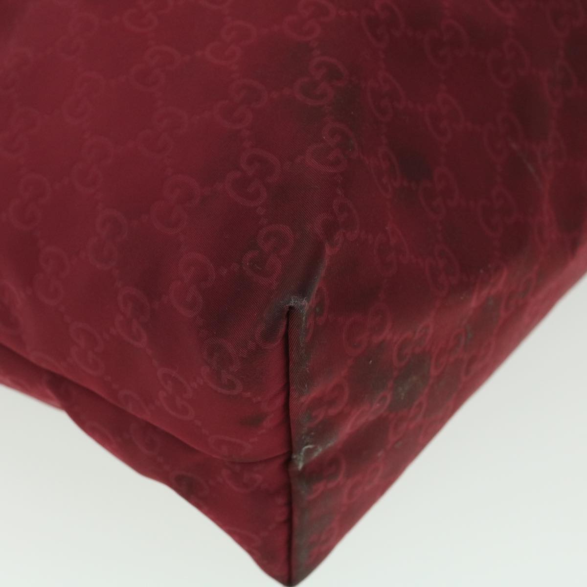 GUCCI GG Canvas Tote Bag Wine Red 295252 Auth 36590