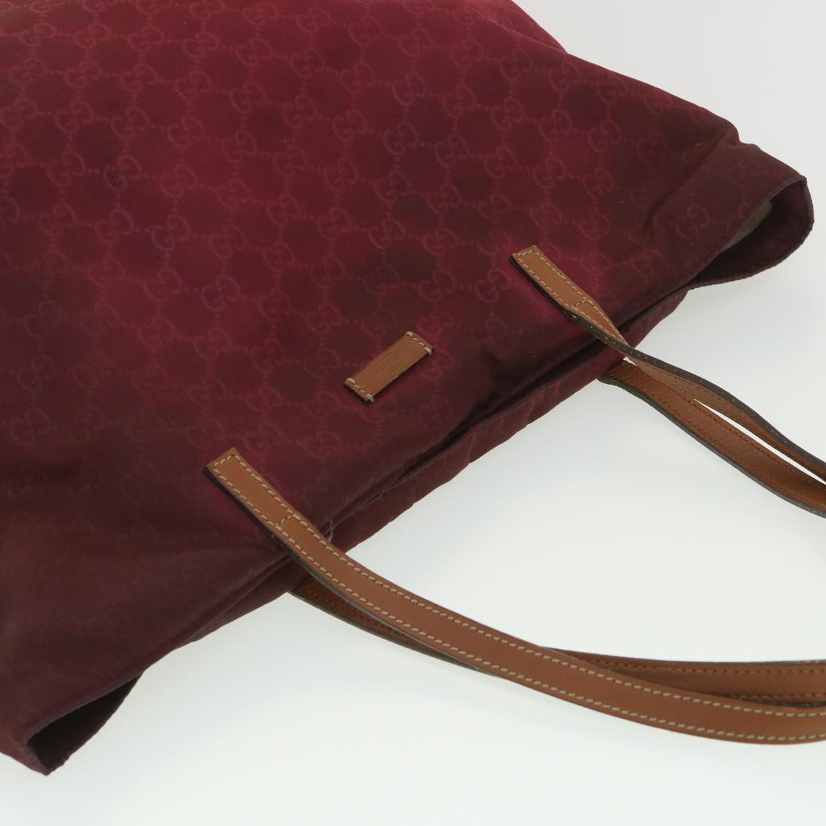 GUCCI GG Canvas Tote Bag Wine Red 295252 Auth 36590