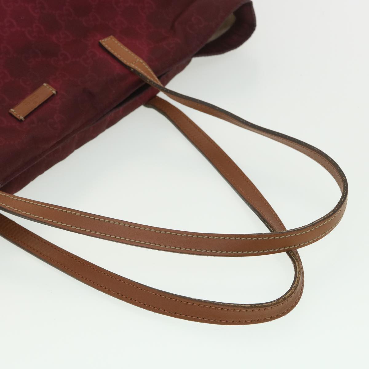 GUCCI GG Canvas Tote Bag Wine Red 295252 Auth 36590