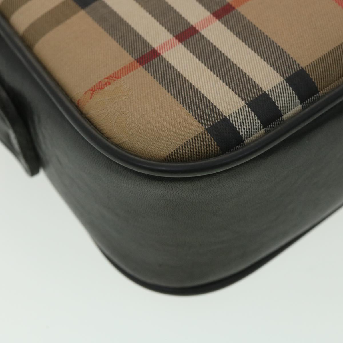 Burberrys Nova Check Shoulder Bag Nylon Leather Beige Auth 36597