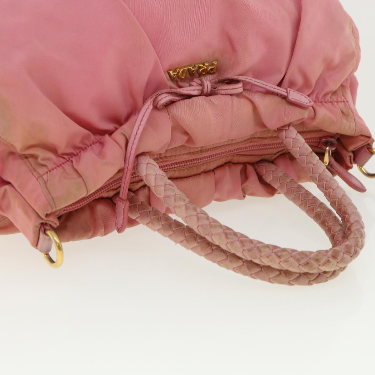 PRADA Hand Bag Nylon 2way Pink Auth 36630