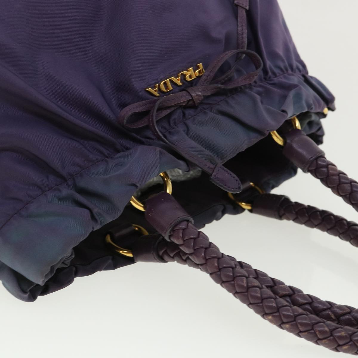 PRADA Hand Bag Nylon Purple Auth 36631