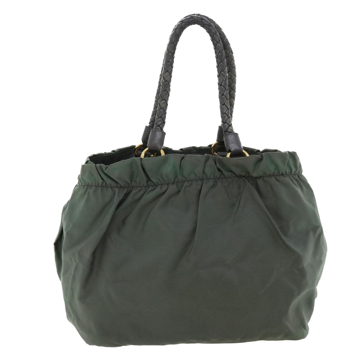 PRADA Hand Bag Nylon Gray Auth 36632 - 0