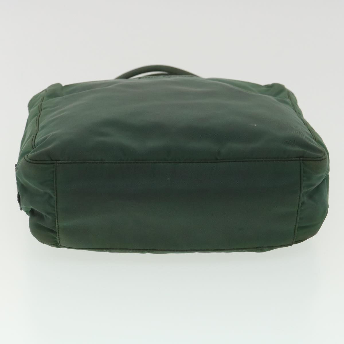 PRADA Hand Bag Nylon Green Auth 36639