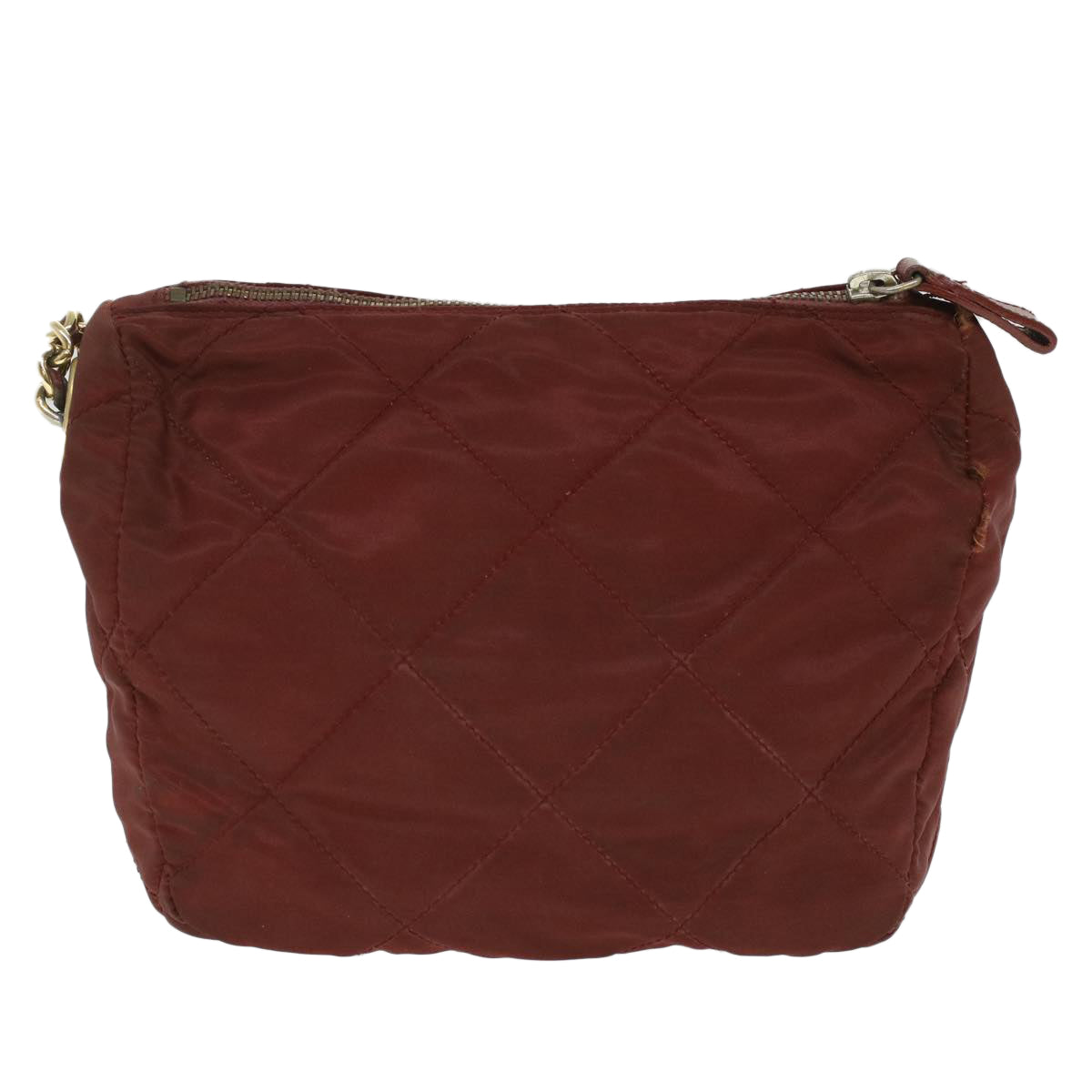 PRADA Chain Shoulder Bag Nylon Red Auth 36645 - 0