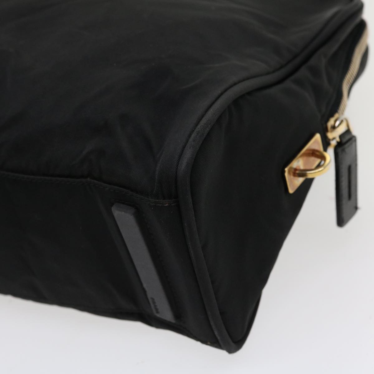 PRADA Hand Bag Nylon Black Auth 36675