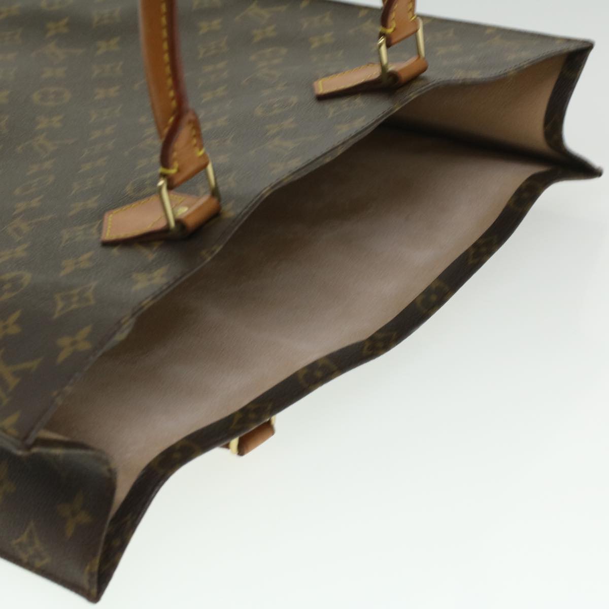 LOUIS VUITTON Monogram Sac Plat Hand Bag M51140 LV Auth 36698