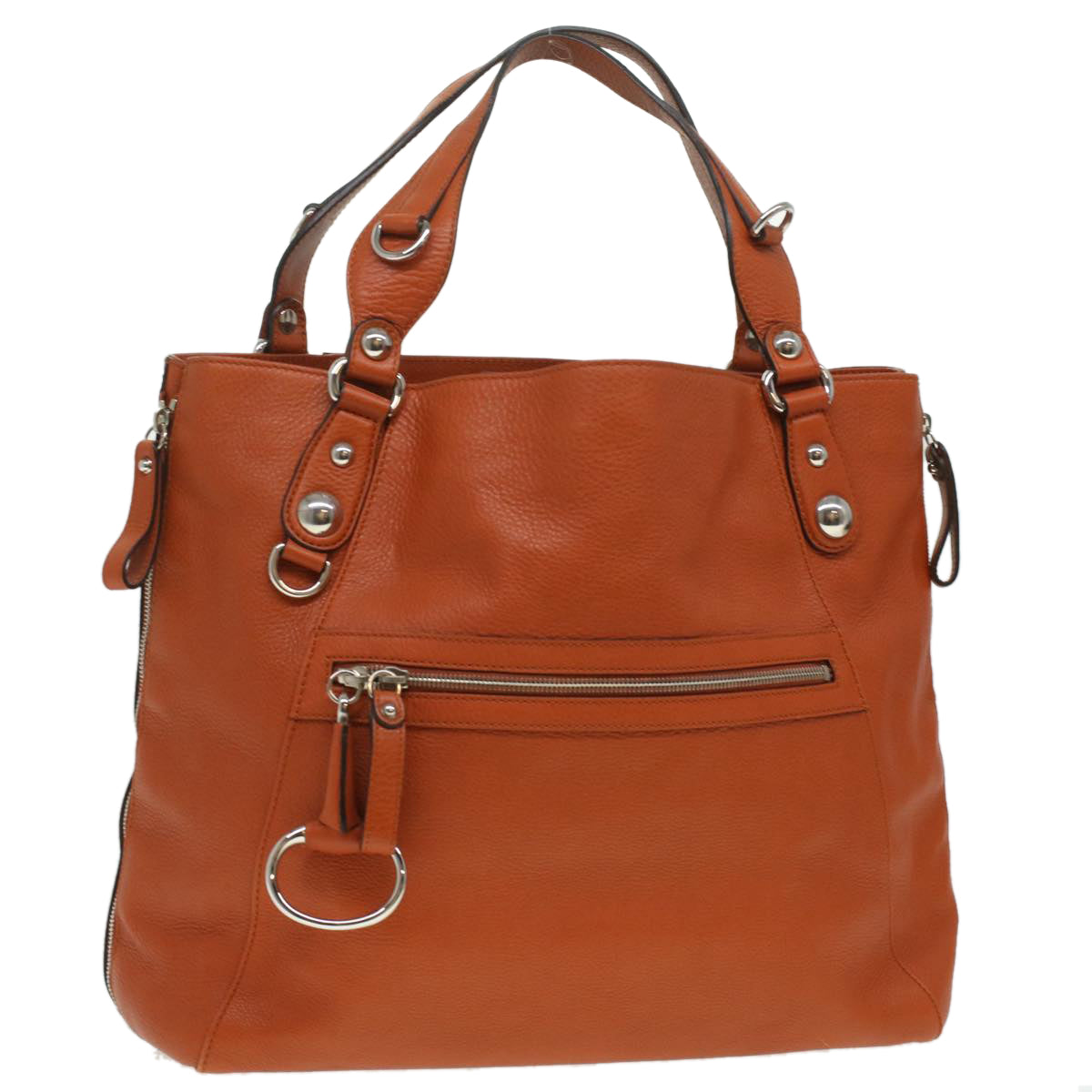 GUCCI Shoulder Bag Leather Orange Brown 232952 Auth 36699