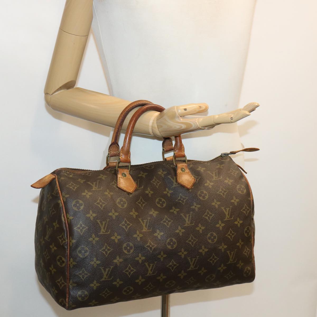 LOUIS VUITTON Monogram Speedy 35 Hand Bag Vintage M41524 LV Auth 36722