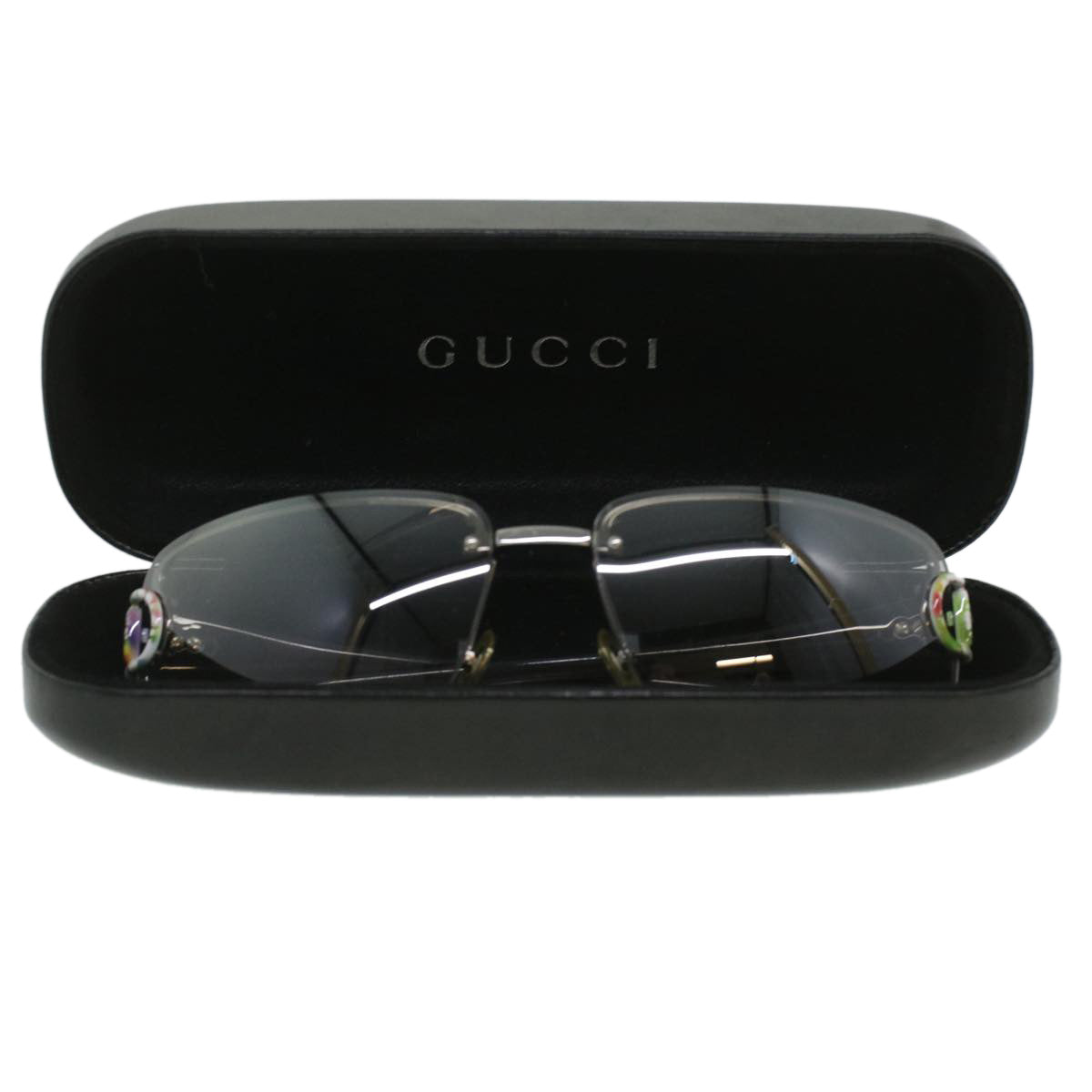 GUCCI Floral Sunglasses Platstick Black Auth 36753