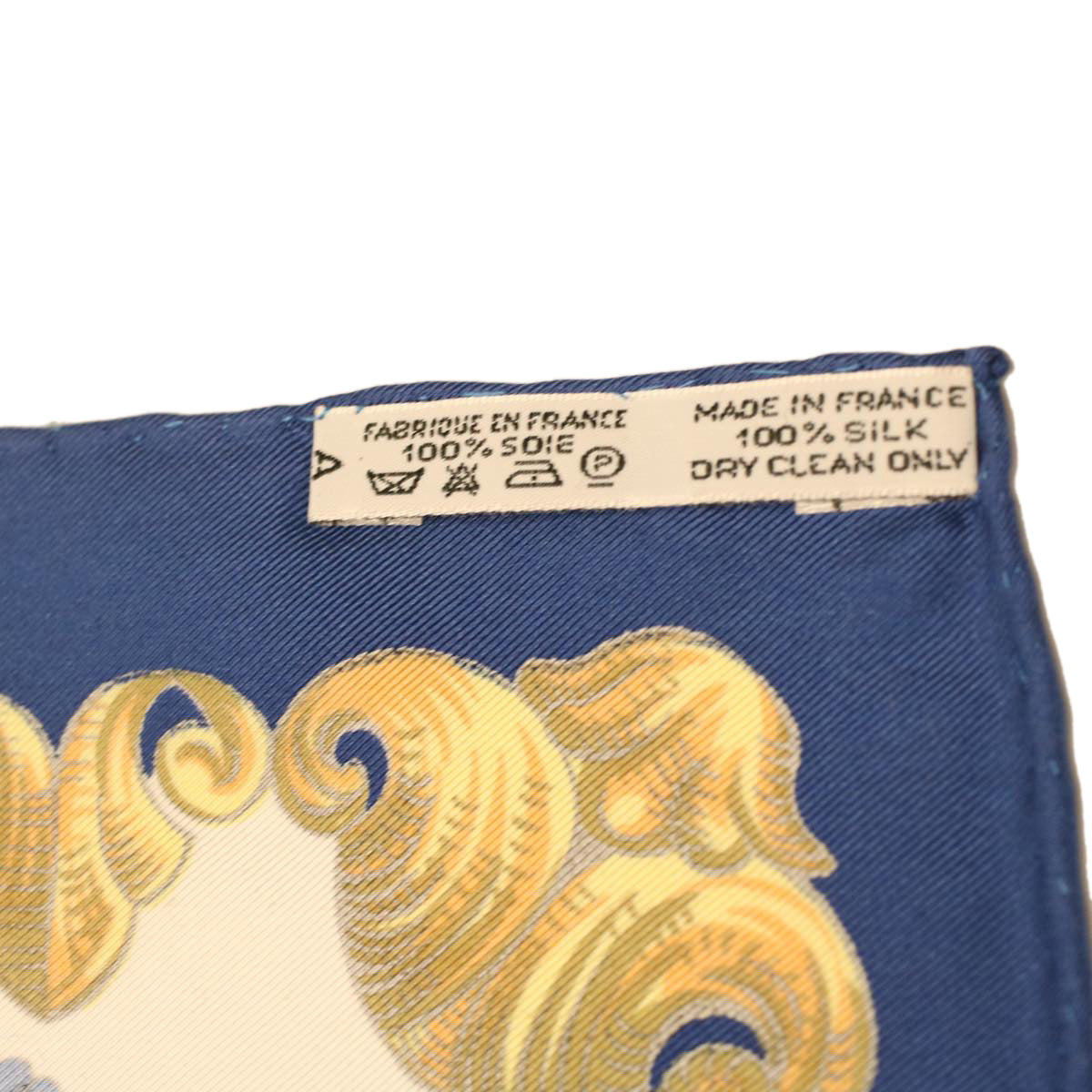 HERMES Carre 90 LVDOVICVS MAGNVS Scarf Silk Blue Yellow Auth 36788