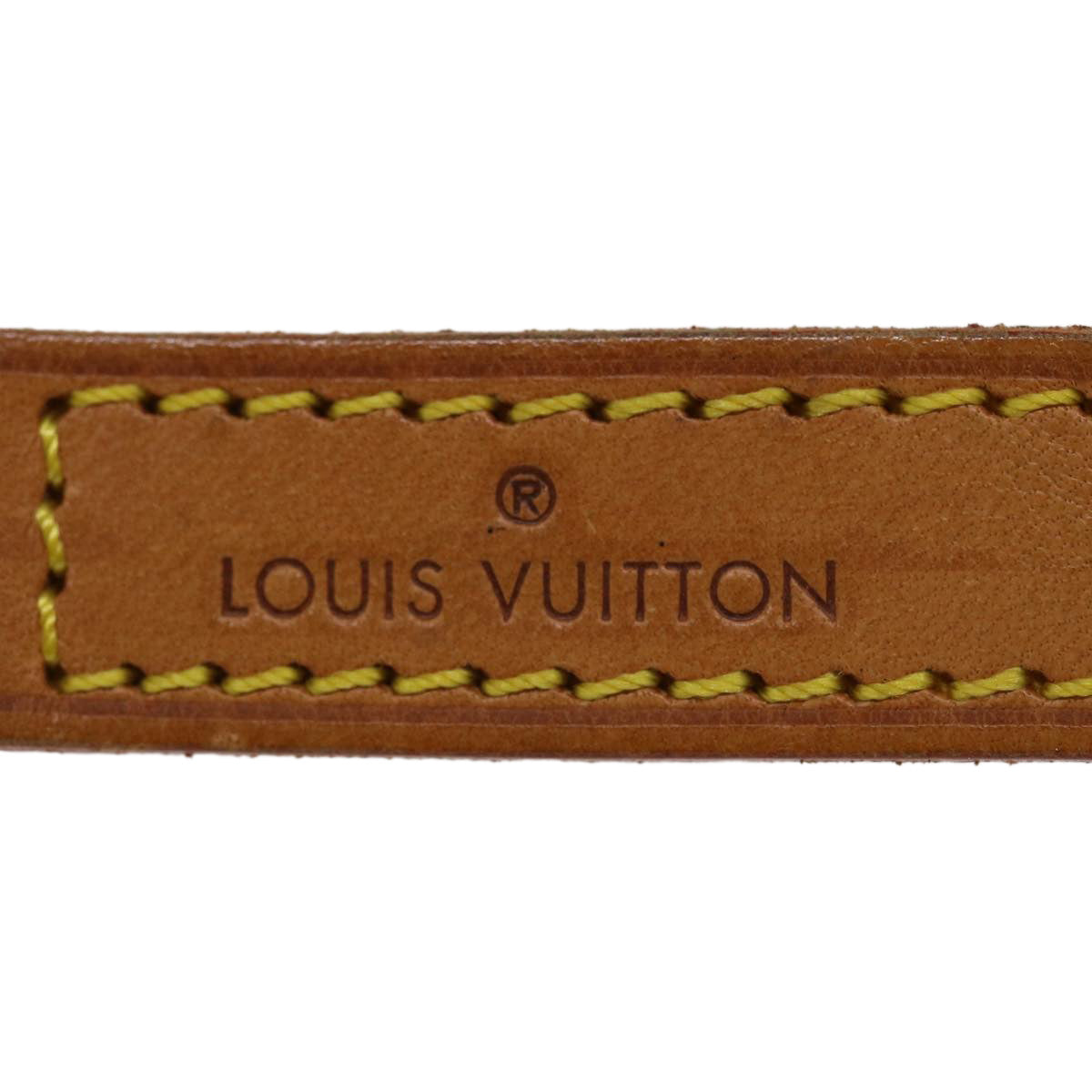 LOUIS VUITTON Shoulder Strap Leather 35.4"" Beige LV Auth 36810