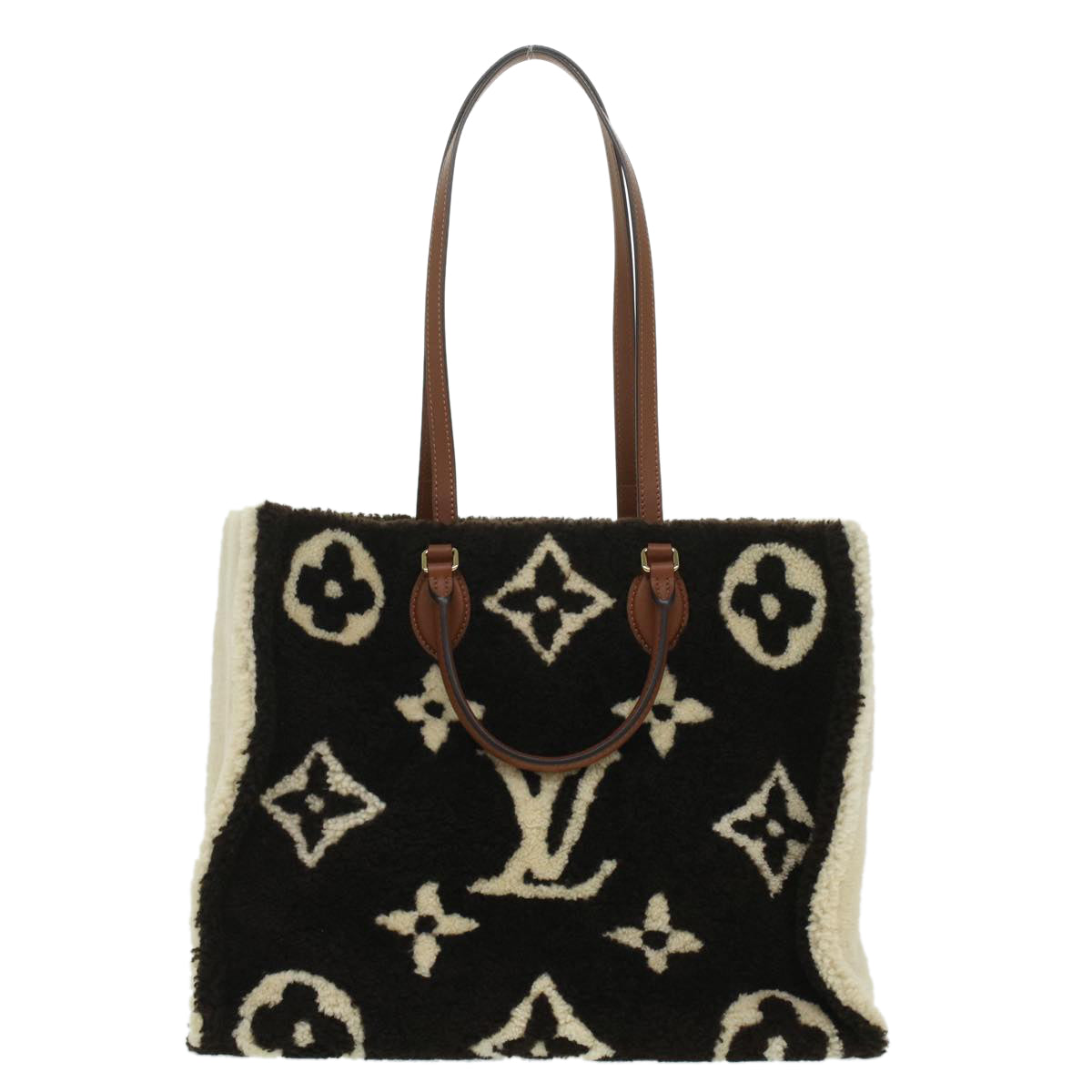 LOUIS VUITTON Monogram teddy On The Go GM Tote Bag Brown M55420 LV Auth 36859A