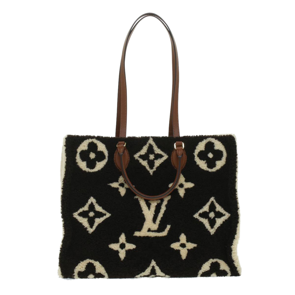 LOUIS VUITTON Monogram teddy On The Go GM Tote Bag Brown M55420 LV Auth 36859A