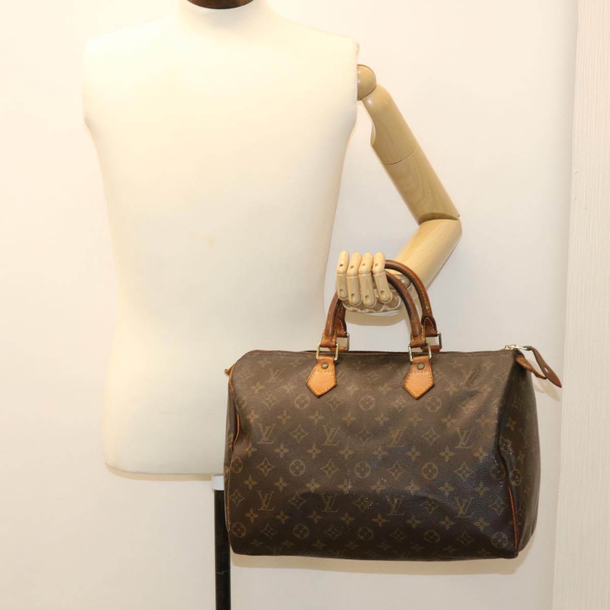 LOUIS VUITTON Monogram Speedy 35 Hand Bag M41524 LV Auth 36867