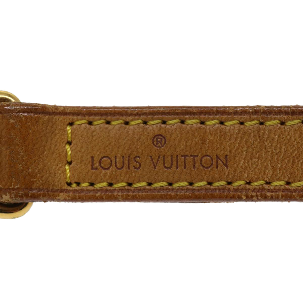 LOUIS VUITTON Shoulder Strap Leather 35.4"" Beige LV Auth 36890