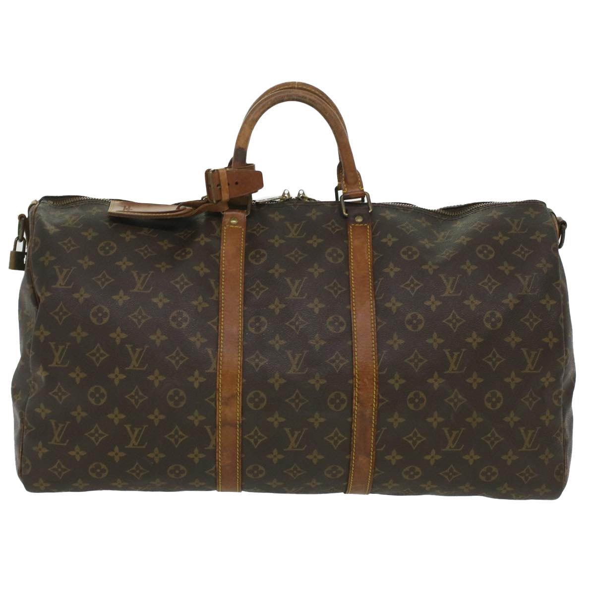 LOUIS VUITTON Monogram Keepall Bandouliere 55 Boston Bag M41414 LV Auth 36893