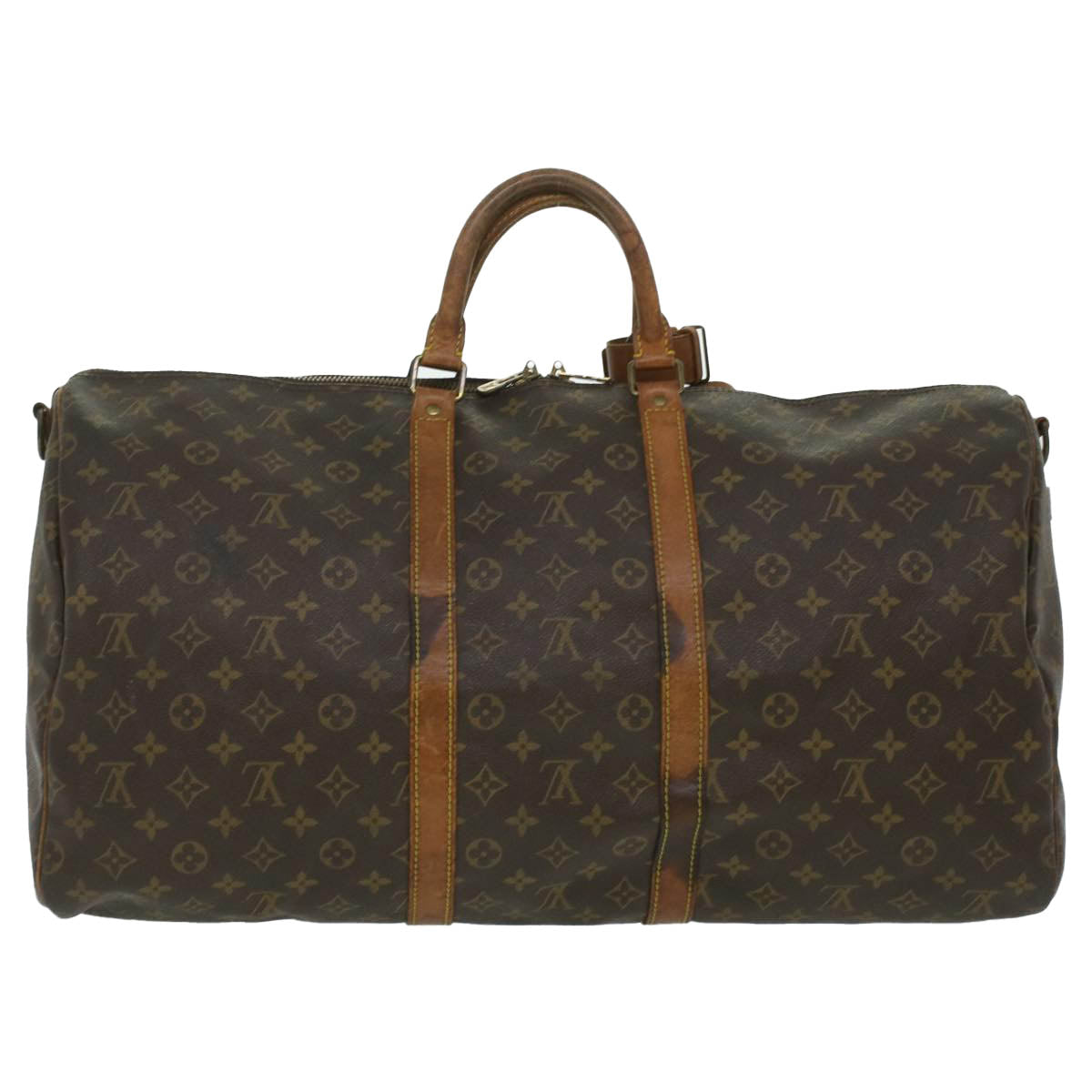 LOUIS VUITTON Monogram Keepall Bandouliere 55 Boston Bag M41414 LV Auth 36893