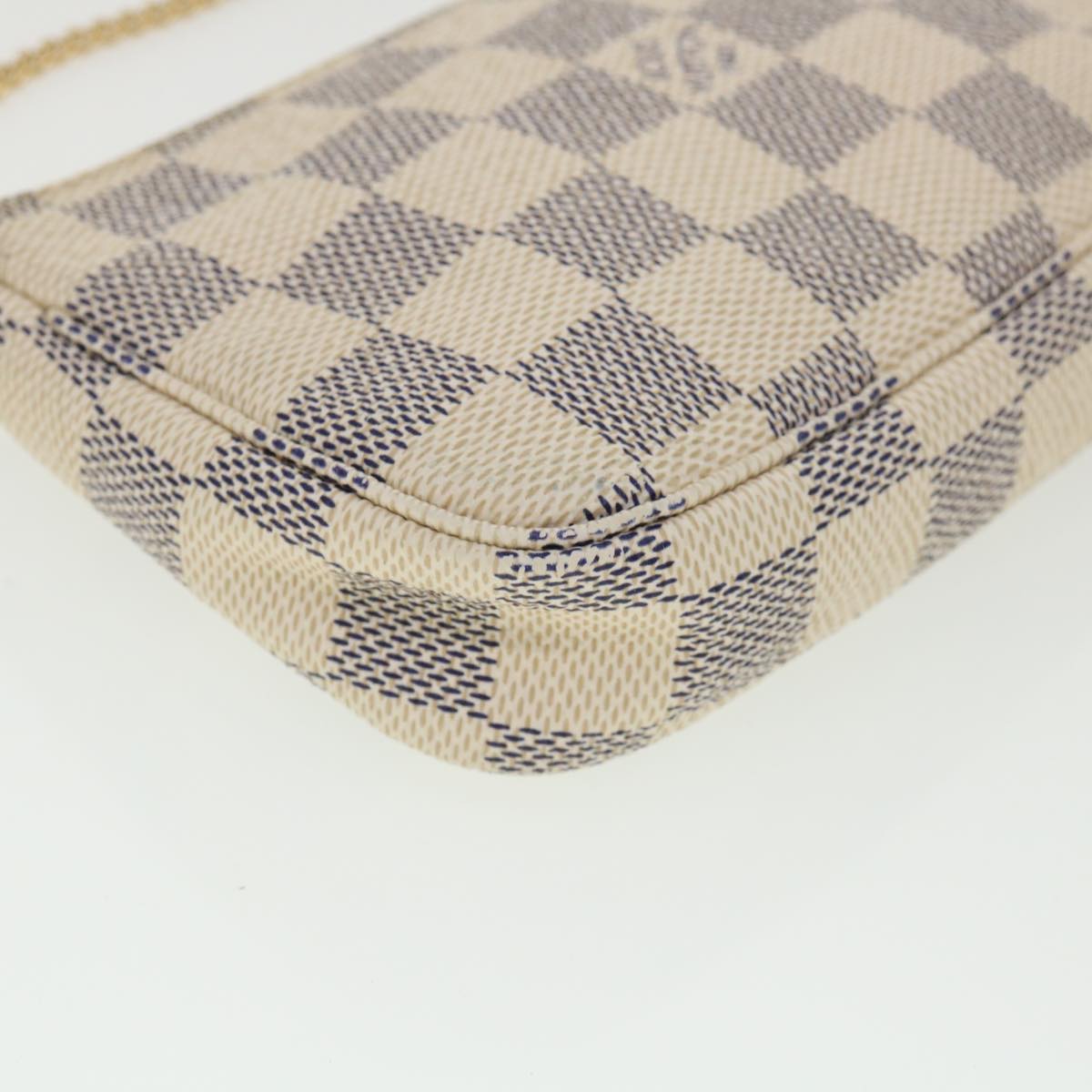 LOUIS VUITTON Damier Azur Mini Pochette Accessoires Pouch N58010 LV Auth 36923