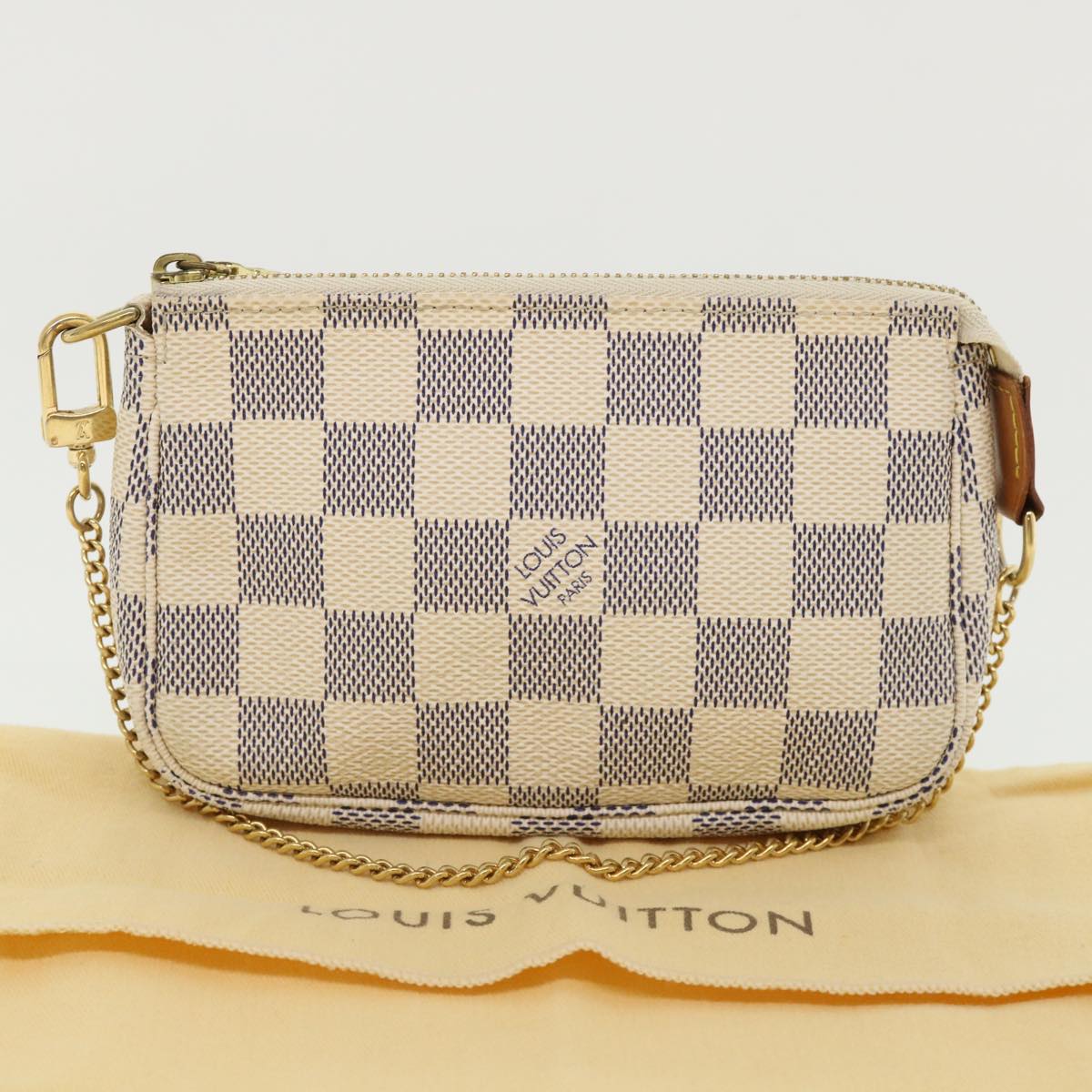 LOUIS VUITTON Damier Azur Mini Pochette Accessoires Pouch N58010 LV Auth 36923