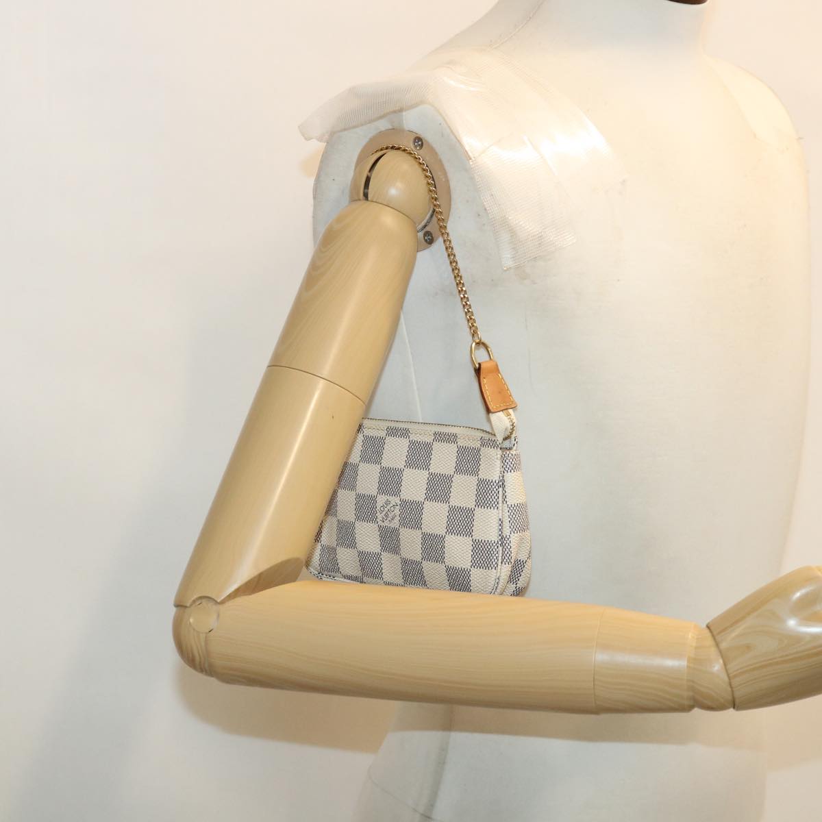 LOUIS VUITTON Damier Azur Mini Pochette Accessoires Pouch N58010 LV Auth 36923