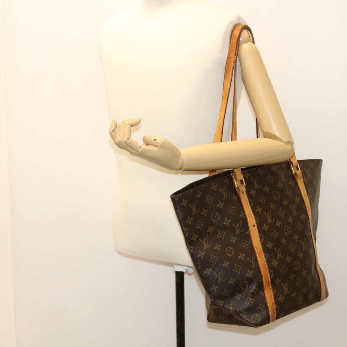 LOUIS VUITTON Monogram Sac Shopping Tote Bag M51108 LV Auth 36941