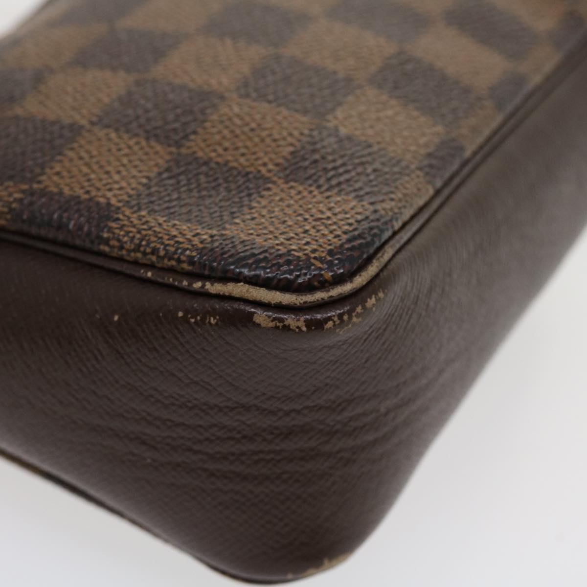 LOUIS VUITTON Damier Ebene Trousse Make Up Pouch N51982 LV Auth 36952