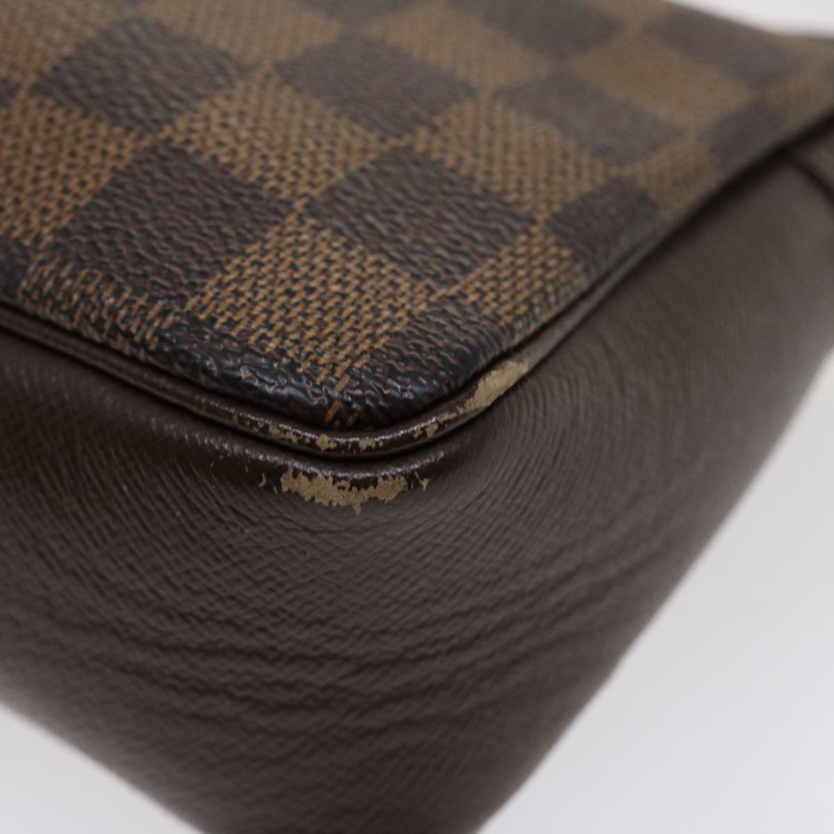 LOUIS VUITTON Damier Ebene Trousse Make Up Pouch N51982 LV Auth 36952