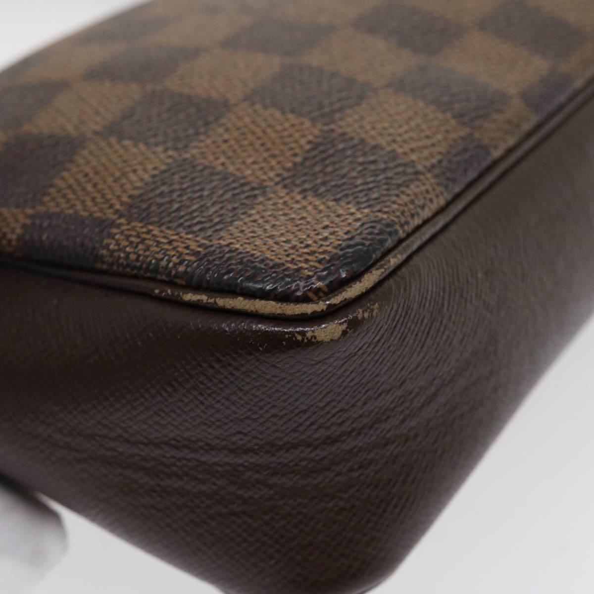 LOUIS VUITTON Damier Ebene Trousse Make Up Pouch N51982 LV Auth 36952