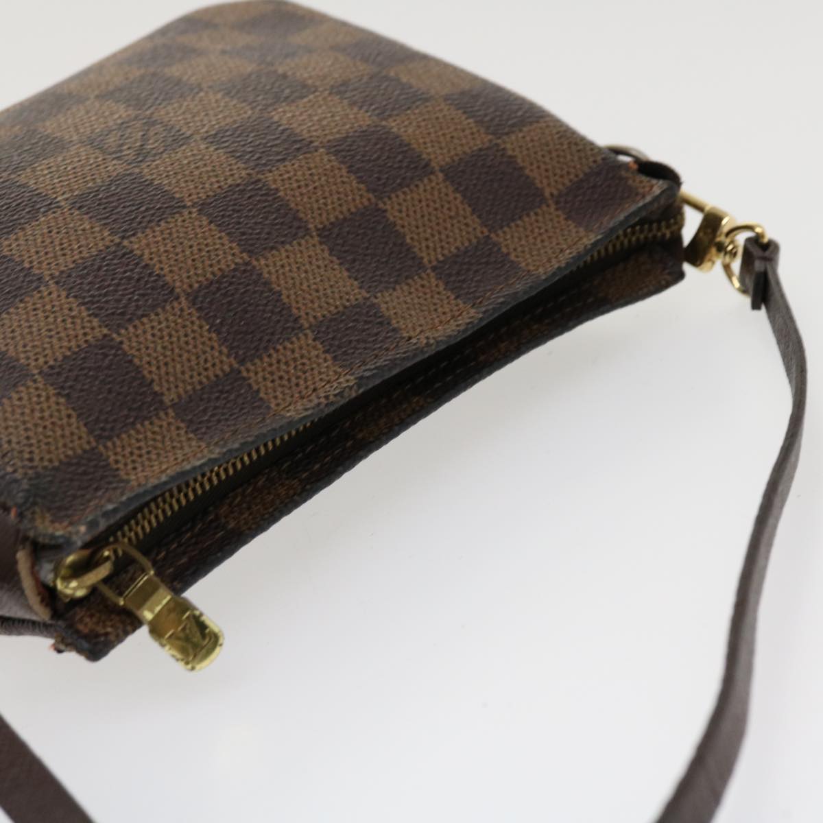 LOUIS VUITTON Damier Ebene Trousse Make Up Pouch N51982 LV Auth 36952