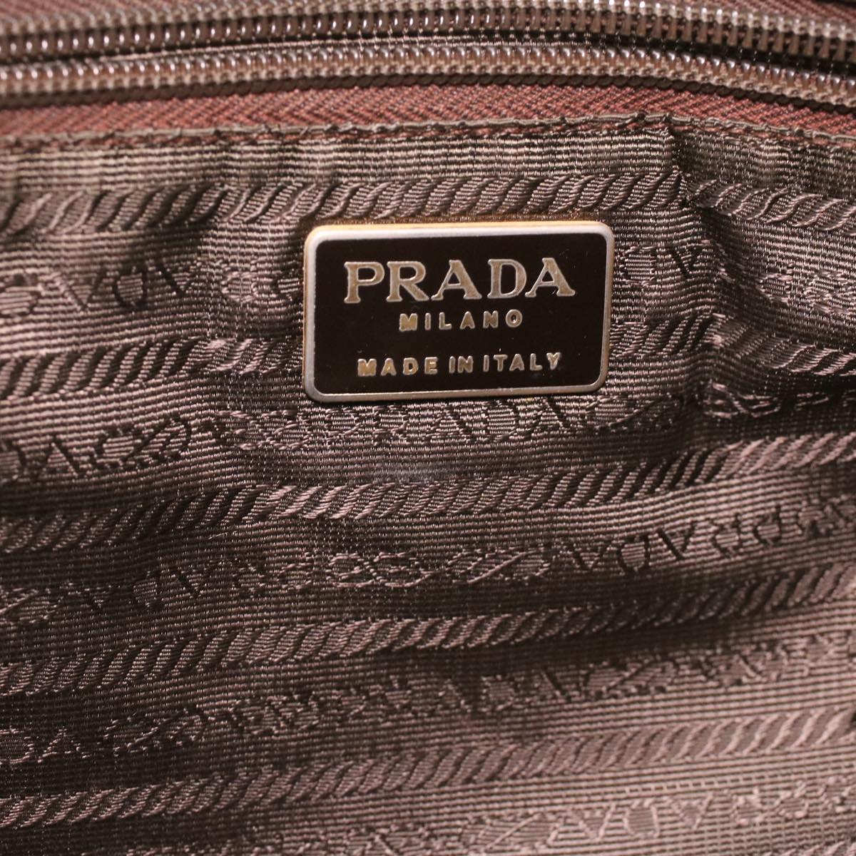 PRADA Quilted Chain Shoulder Bag Nylon Brown Auth 36965