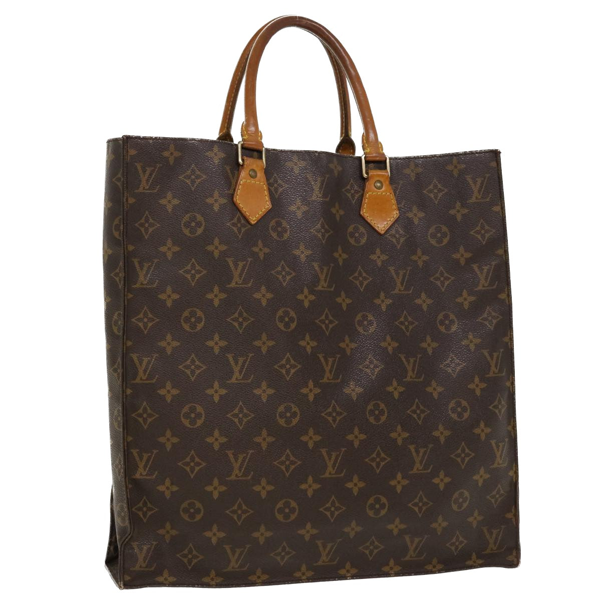 LOUIS VUITTON Monogram Sac Plat Hand Bag M51140 LV Auth 36991