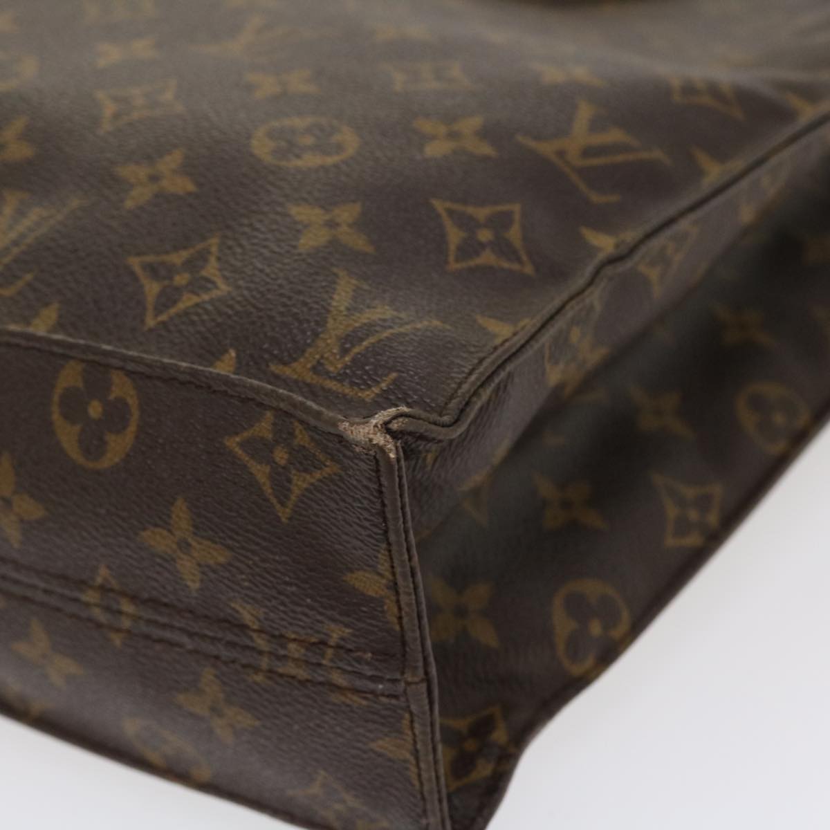 LOUIS VUITTON Monogram Sac Plat Hand Bag M51140 LV Auth 36991