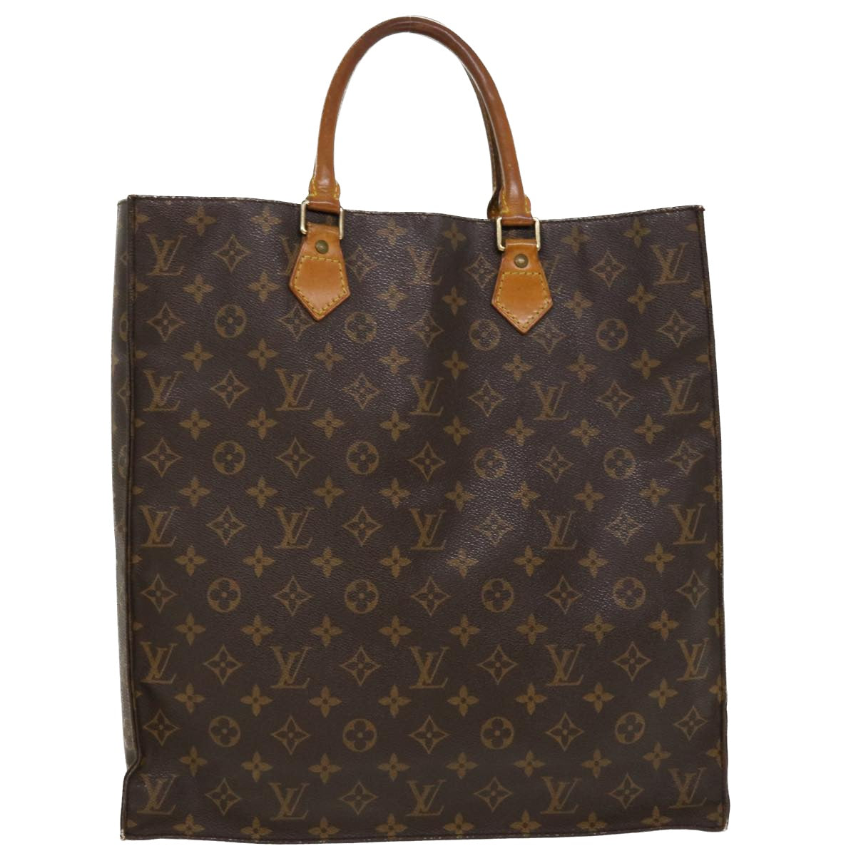 LOUIS VUITTON Monogram Sac Plat Hand Bag M51140 LV Auth 36991