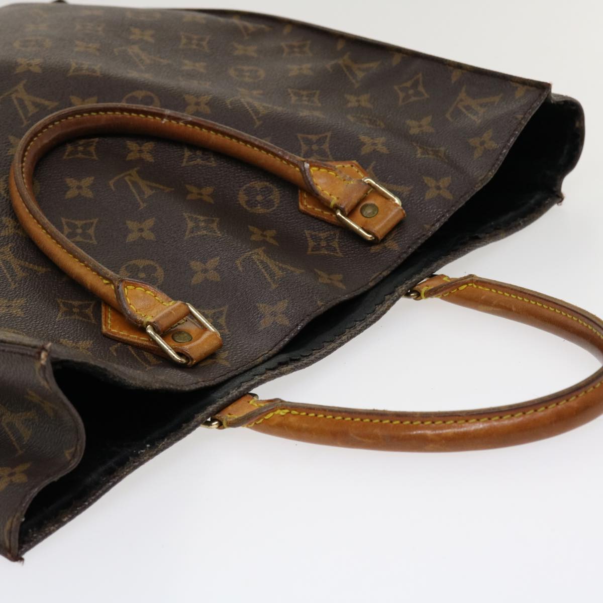 LOUIS VUITTON Monogram Sac Plat Hand Bag M51140 LV Auth 36991