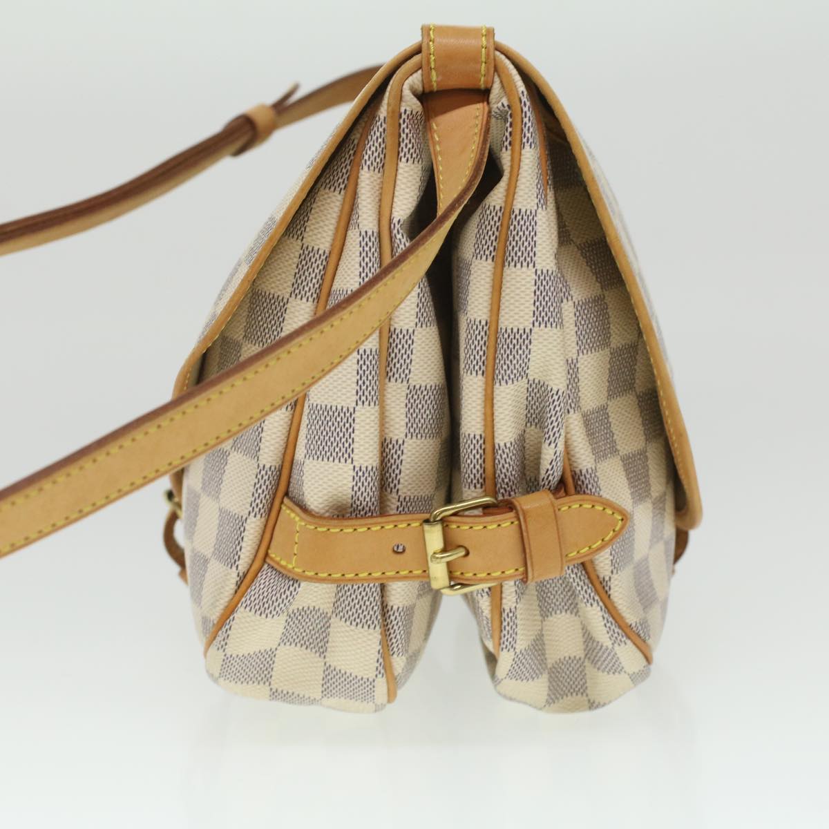 LOUIS VUITTON Damier Azur Saumur 30 Shoulder Bag N48202 LV Auth 37002