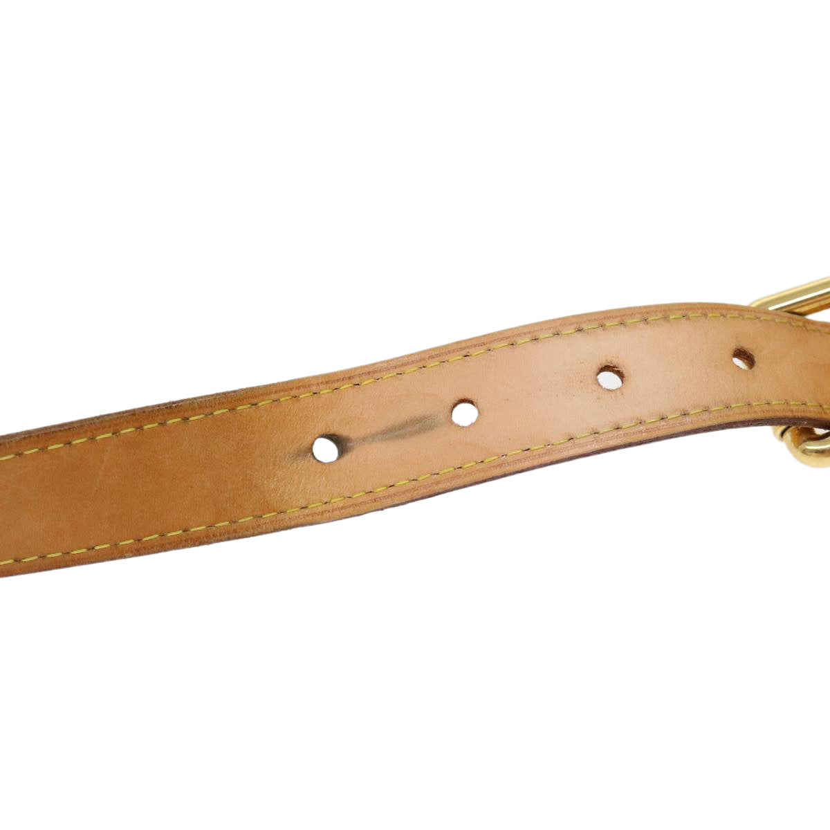 LOUIS VUITTON Shoulder Strap Leather 29.5""-33.5"" Beige LV Auth 37006