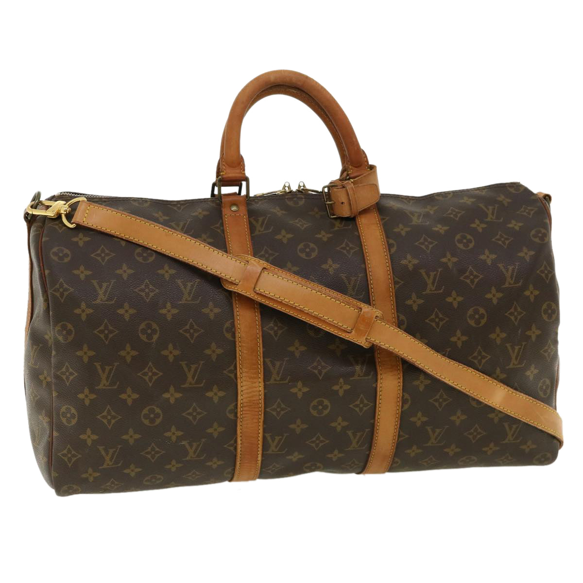 LOUIS VUITTON Monogram Keepall Bandouliere 50 Boston Bag M41416 LV Auth 37018