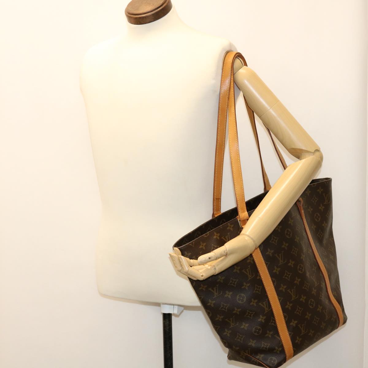 LOUIS VUITTON Monogram Sac Shopping Tote Bag M51108 LV Auth 37062