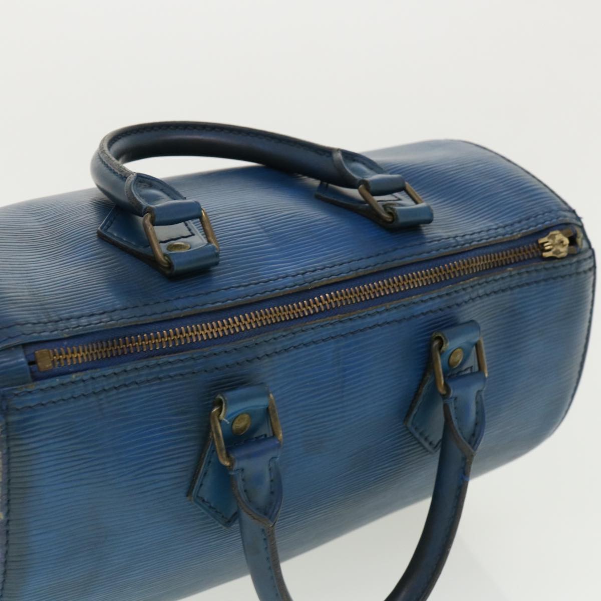 LOUIS VUITTON Epi Speedy 25 Hand Bag Toledo Blue M43015 LV Auth 37069